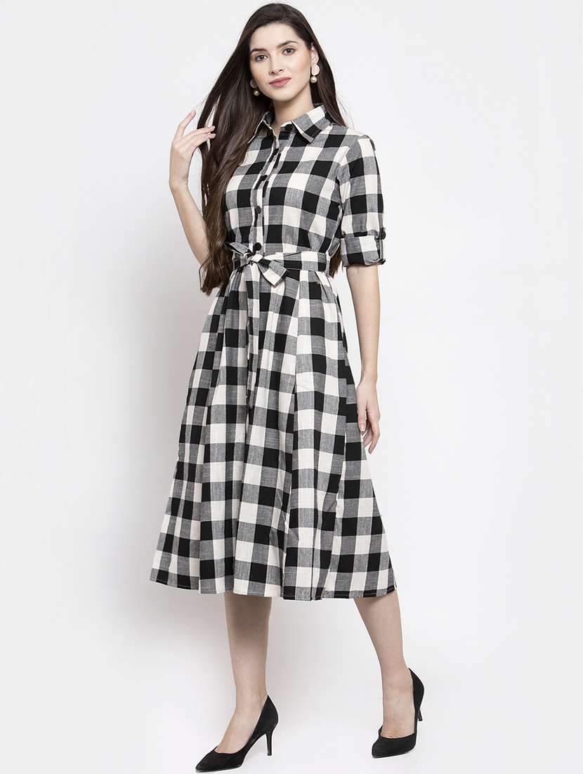 Women's Shirt Checks Dress