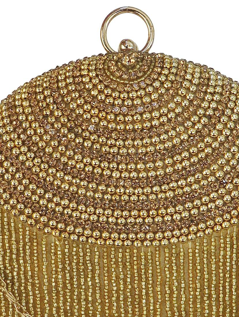 Gold Silk Box Clutch
