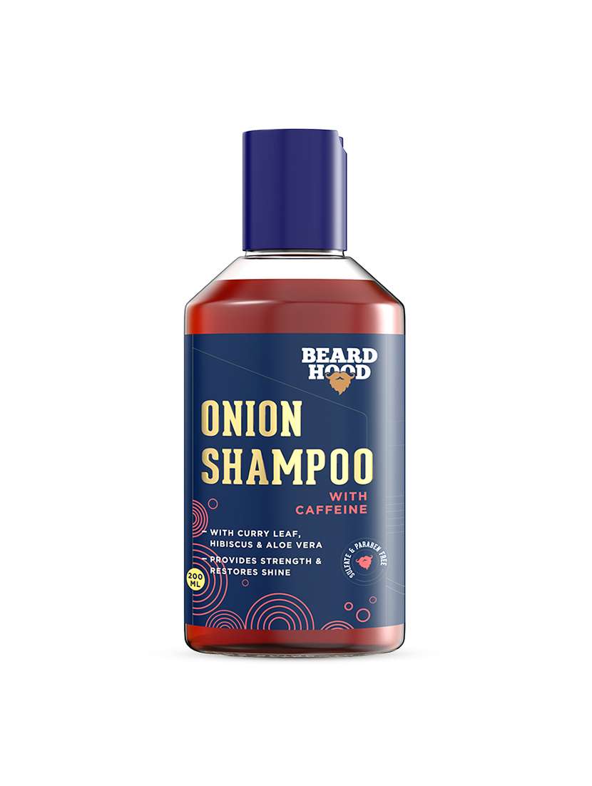 Beardhood Onion Shampoo With Caffeine For Hair Growth & Hairfall Control   Sulfate & Paraben Free, 200ml