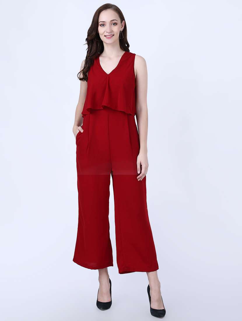 Ruffle Detail 3/4th Jumpsuit 