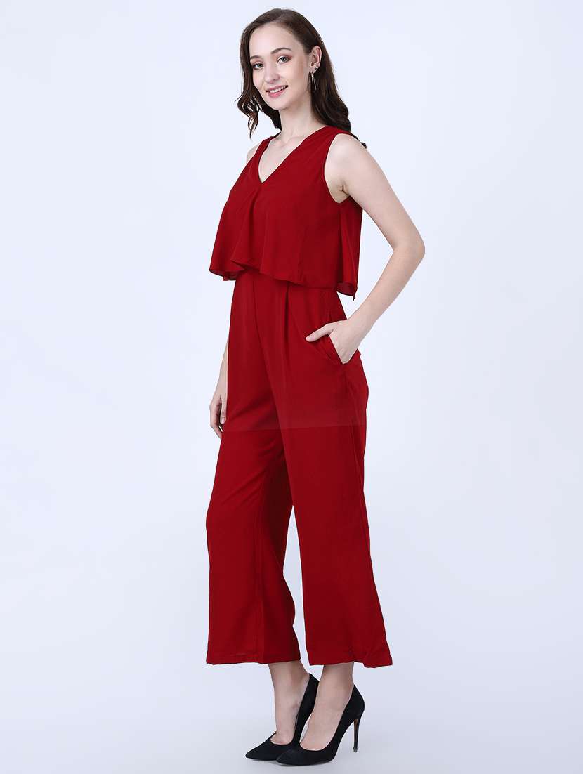 Ruffle Detail 3/4th Jumpsuit 