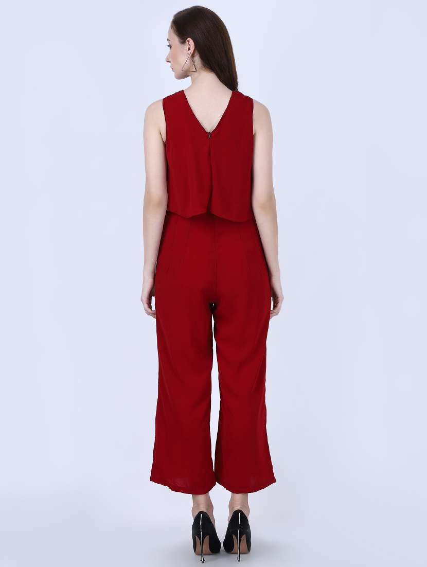 Ruffle Detail 3/4th Jumpsuit 