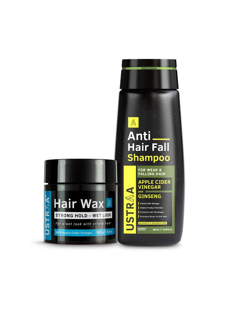Ustraa Hair Wax Wet Look   100g & Anti Hair Fall Shampoo   250ml