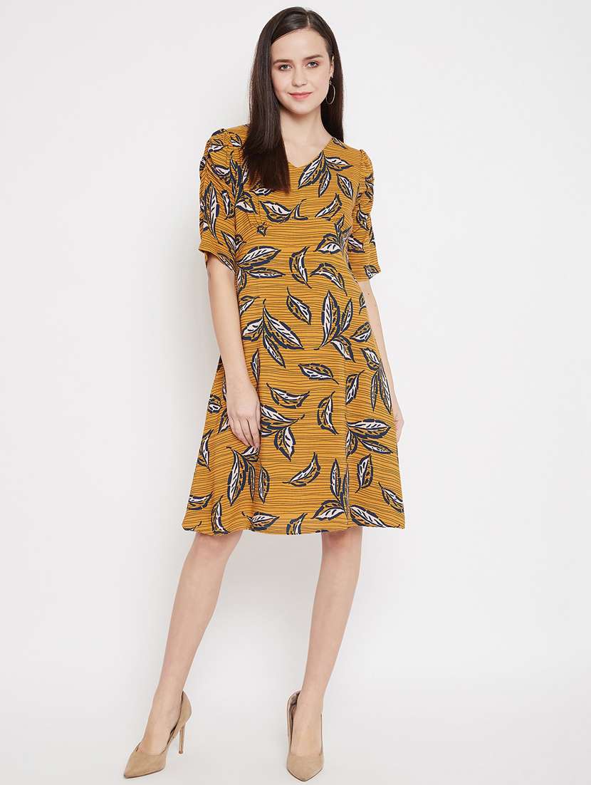 Women's  Leaf Print Dress