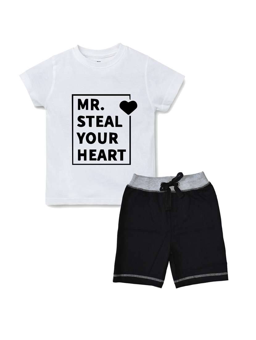 Pack Of 2 Typography Printed Shorts Set