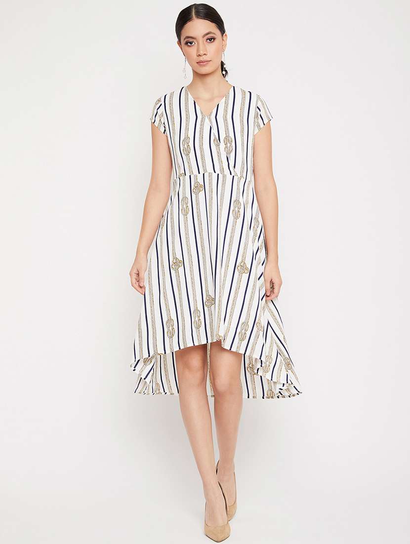 Women's High Low Striped Dress