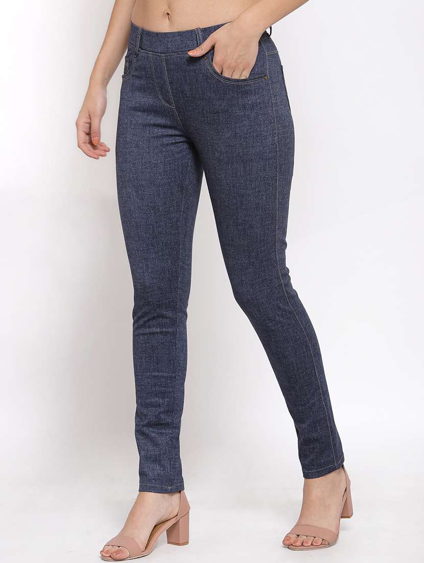 Mid Rise Solid Flat Front Trouser 