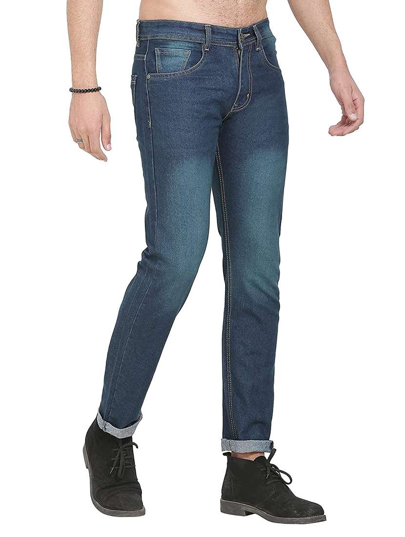 Mens Slim Fit Plain Jeans