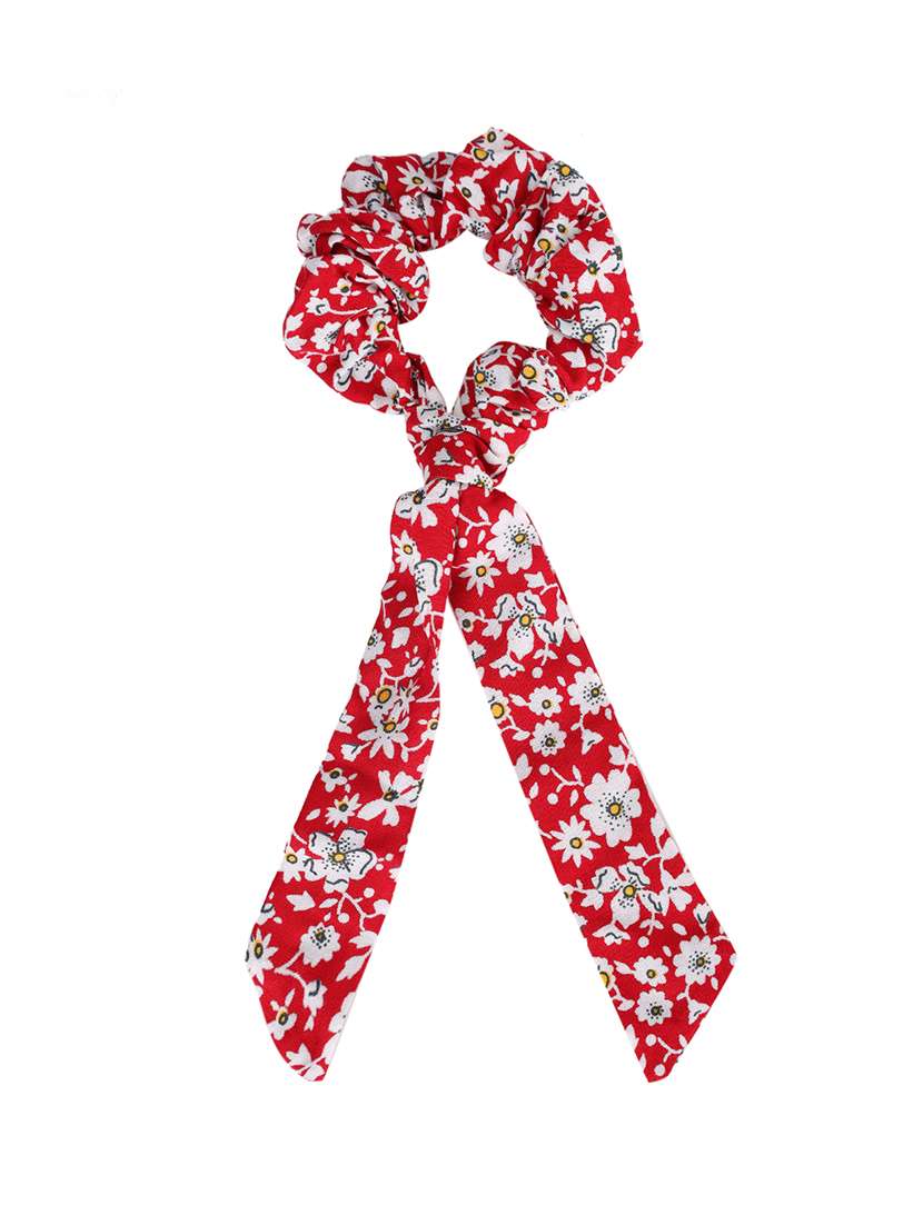 Set Of 5 Multi Colored Printed Scrunchies