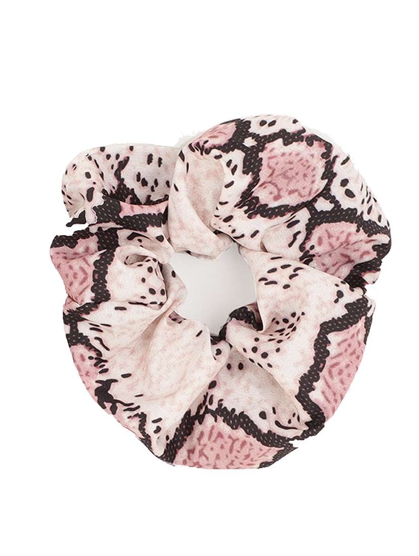 Off White Printed Viscose Headband And Scrunchy Combo Pack