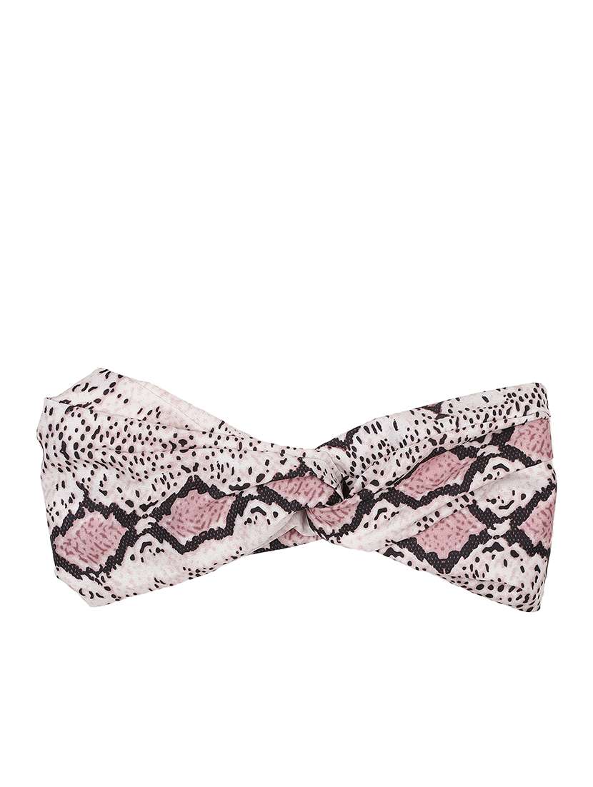 Off White Printed Viscose Headband And Scrunchy Combo Pack