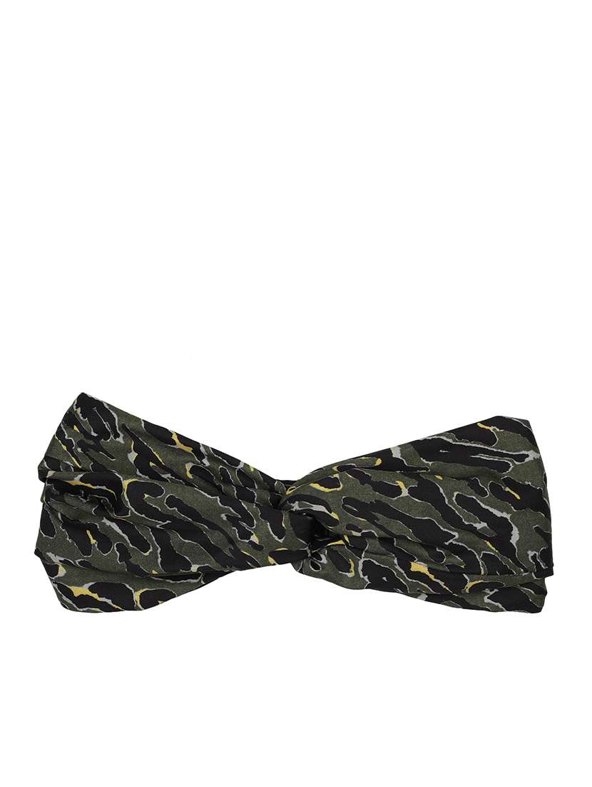 Printed Viscose Knot Design Green Headband