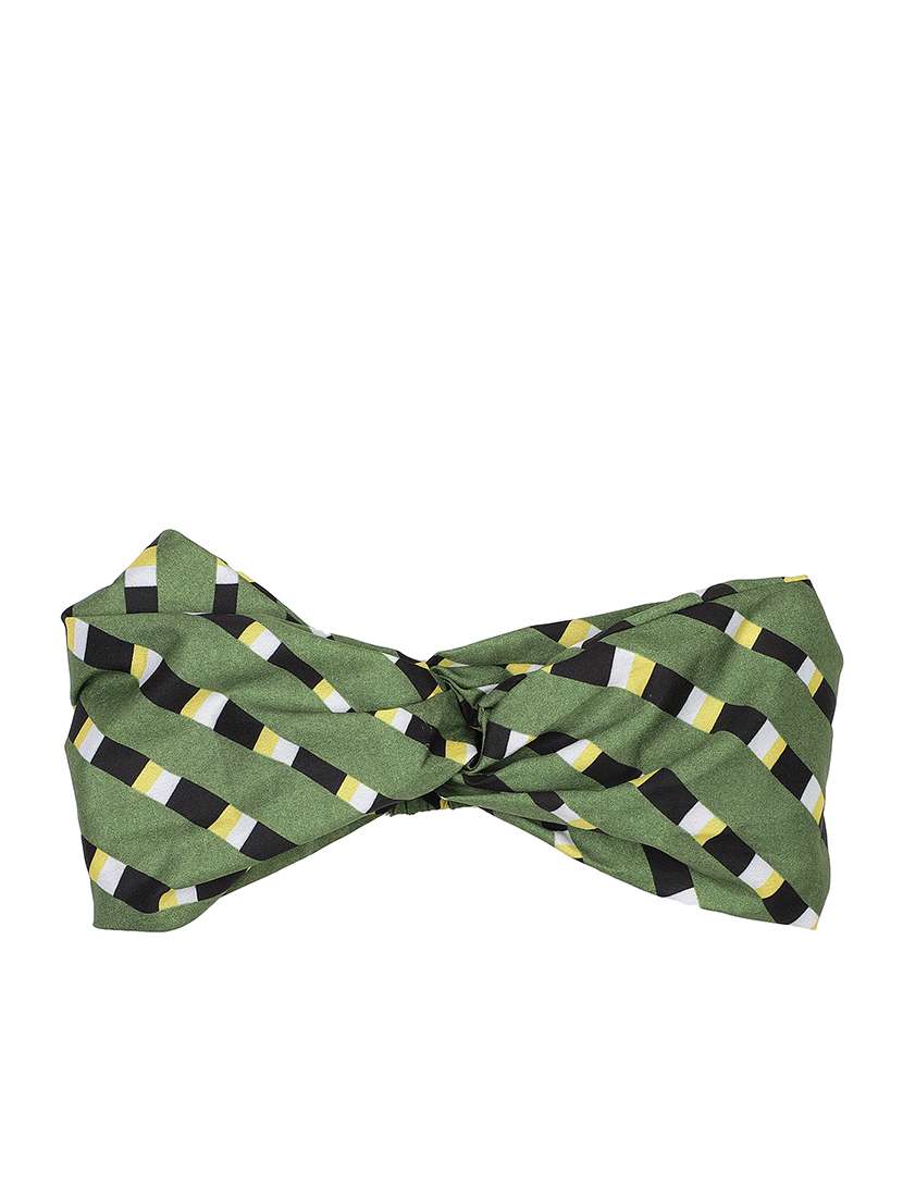 Green Printed Viscose Knot Design Headband