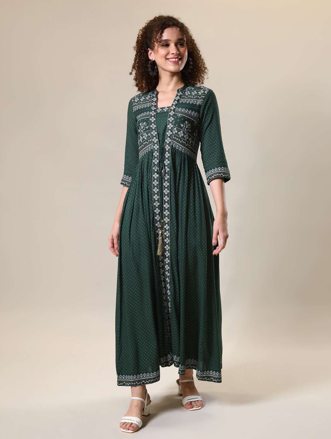 Women Printed Fusion Set