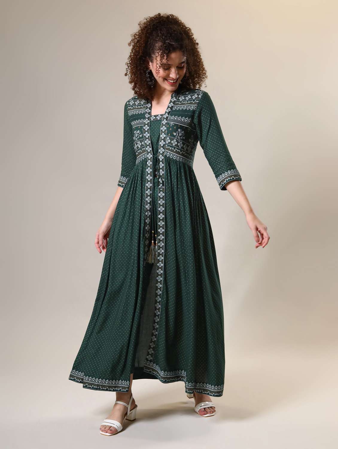 Women Printed Fusion Set
