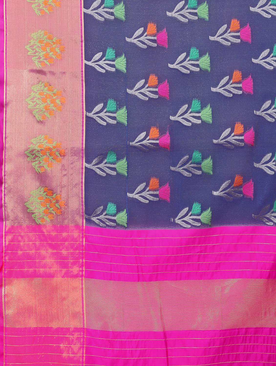 Zari Work Woven Saree With Blouse