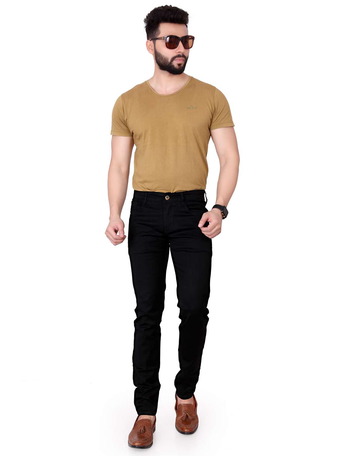Mens Slim Fit Plain Jeans