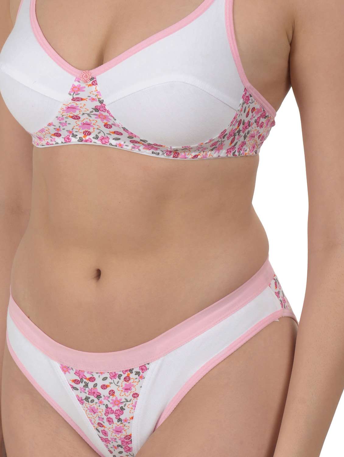 Pink Printed Bras And Panty Set