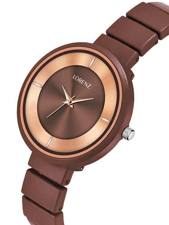 Lorenz Luxury Finish Brown Analogue Watch For Women & Girls | As 103a