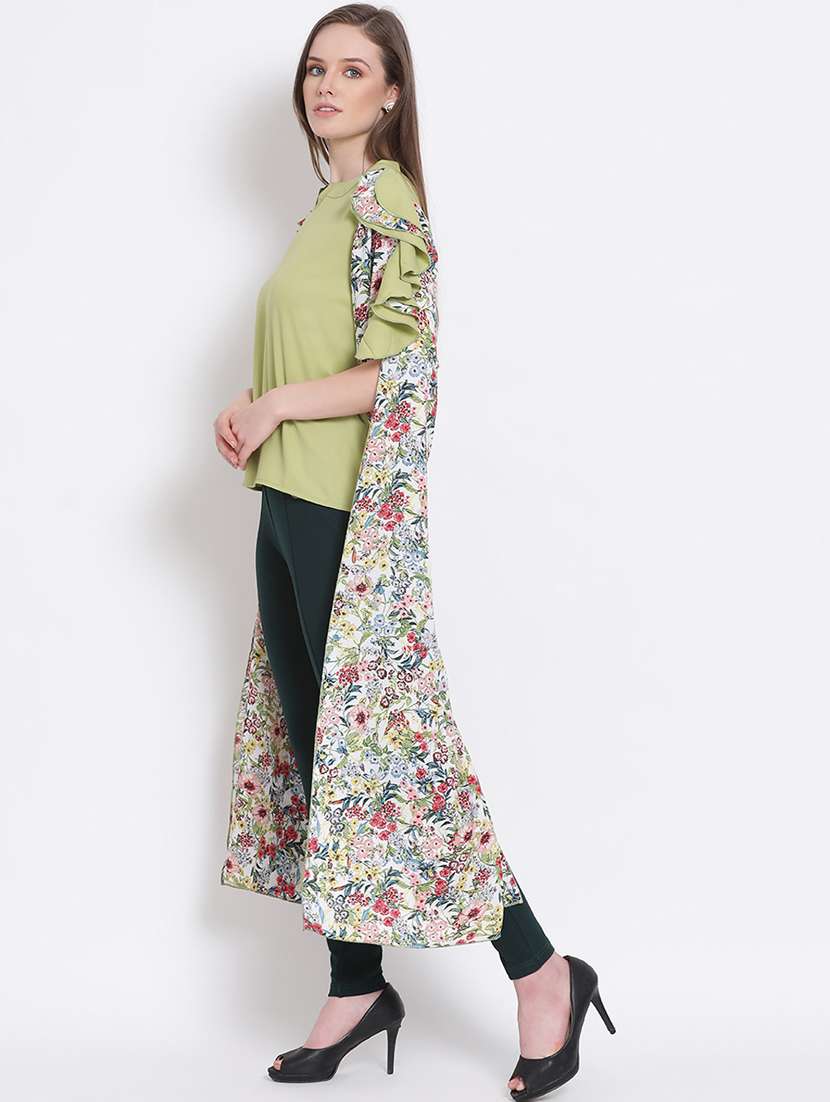 Women's Ruffle Round Neck Top