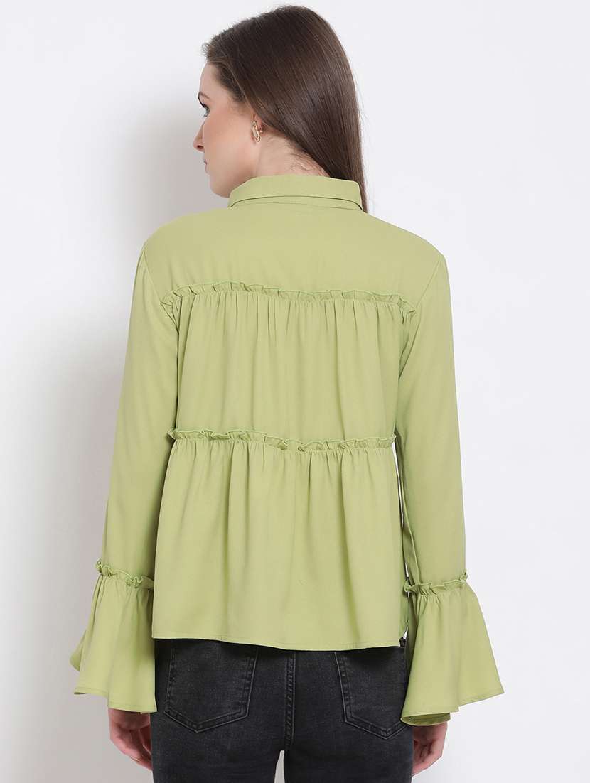 Women's Straight Tie Up Neck Top