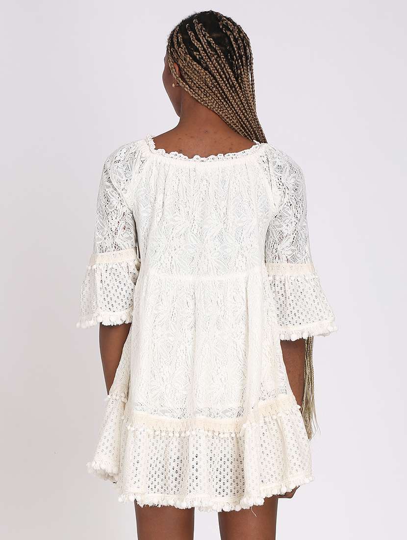 Women's Fit & Flare Self Design Dress