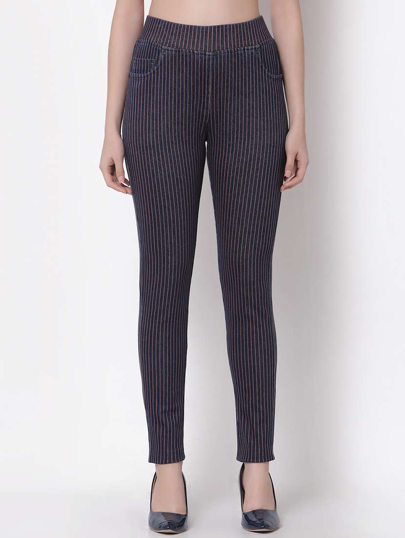 Mid Rise Striped Jegging