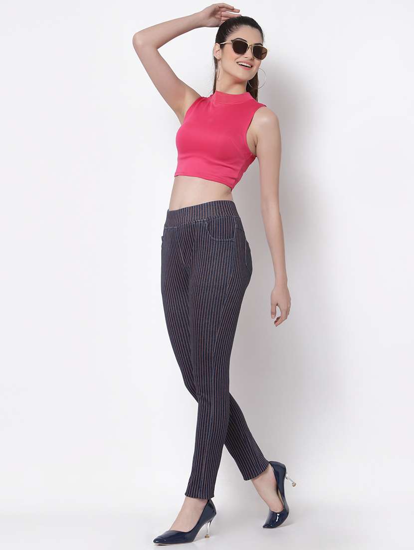 Mid Rise Striped Jegging