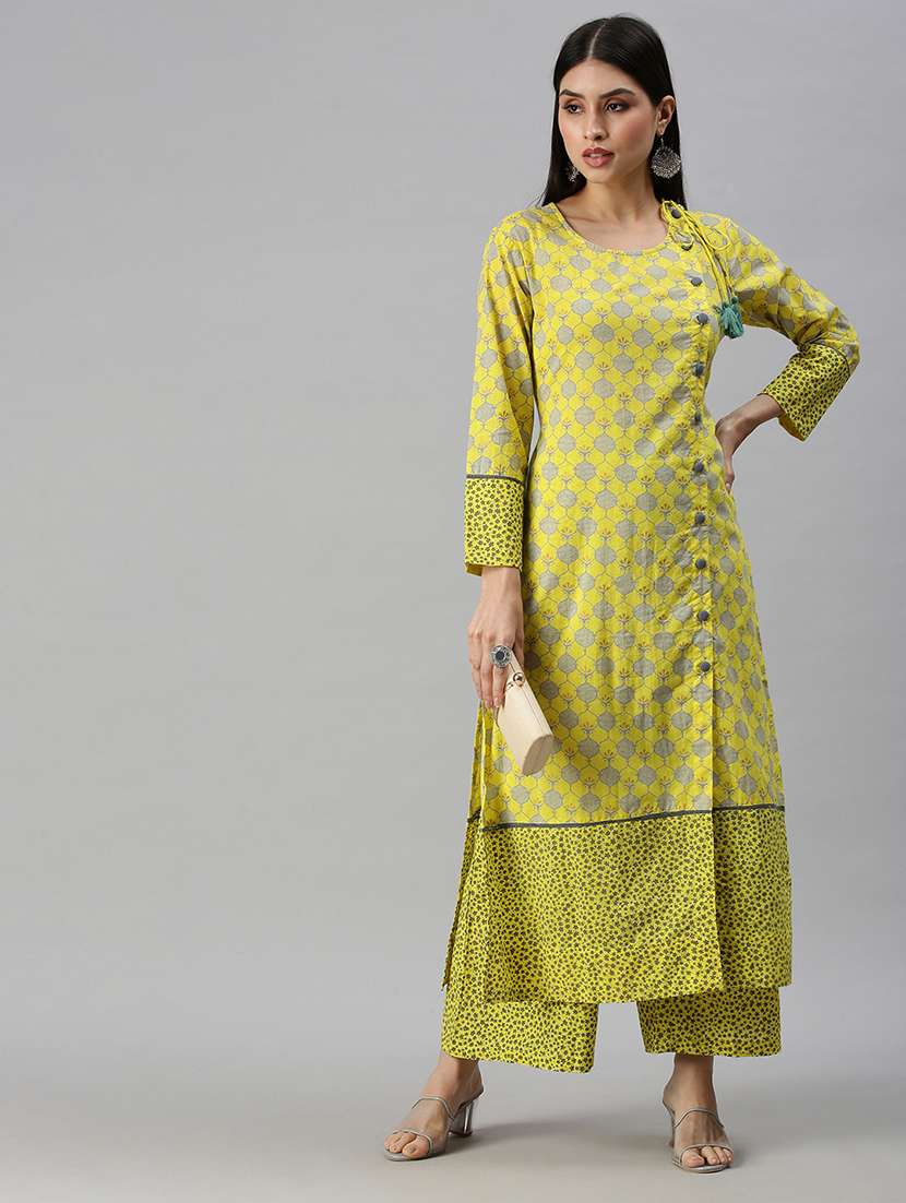 Women Printed Round Neck Kurta Palazzo Set