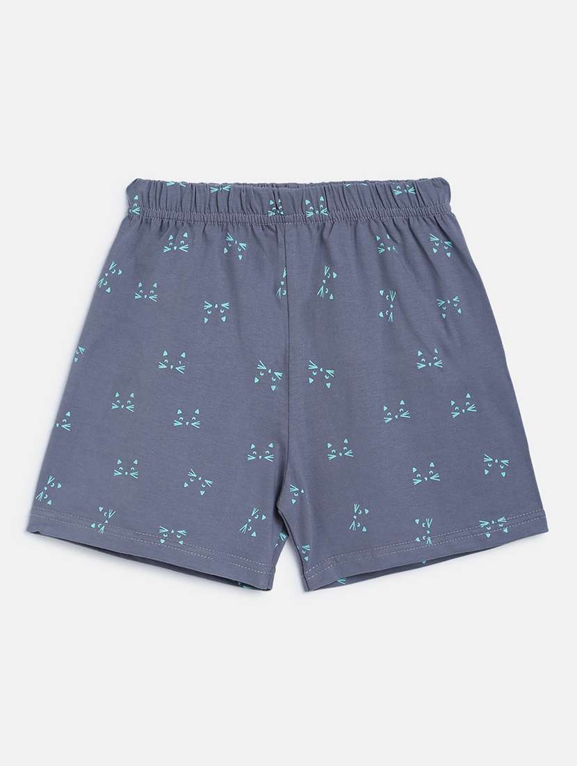 Green Printed Shorts Set Nightwear