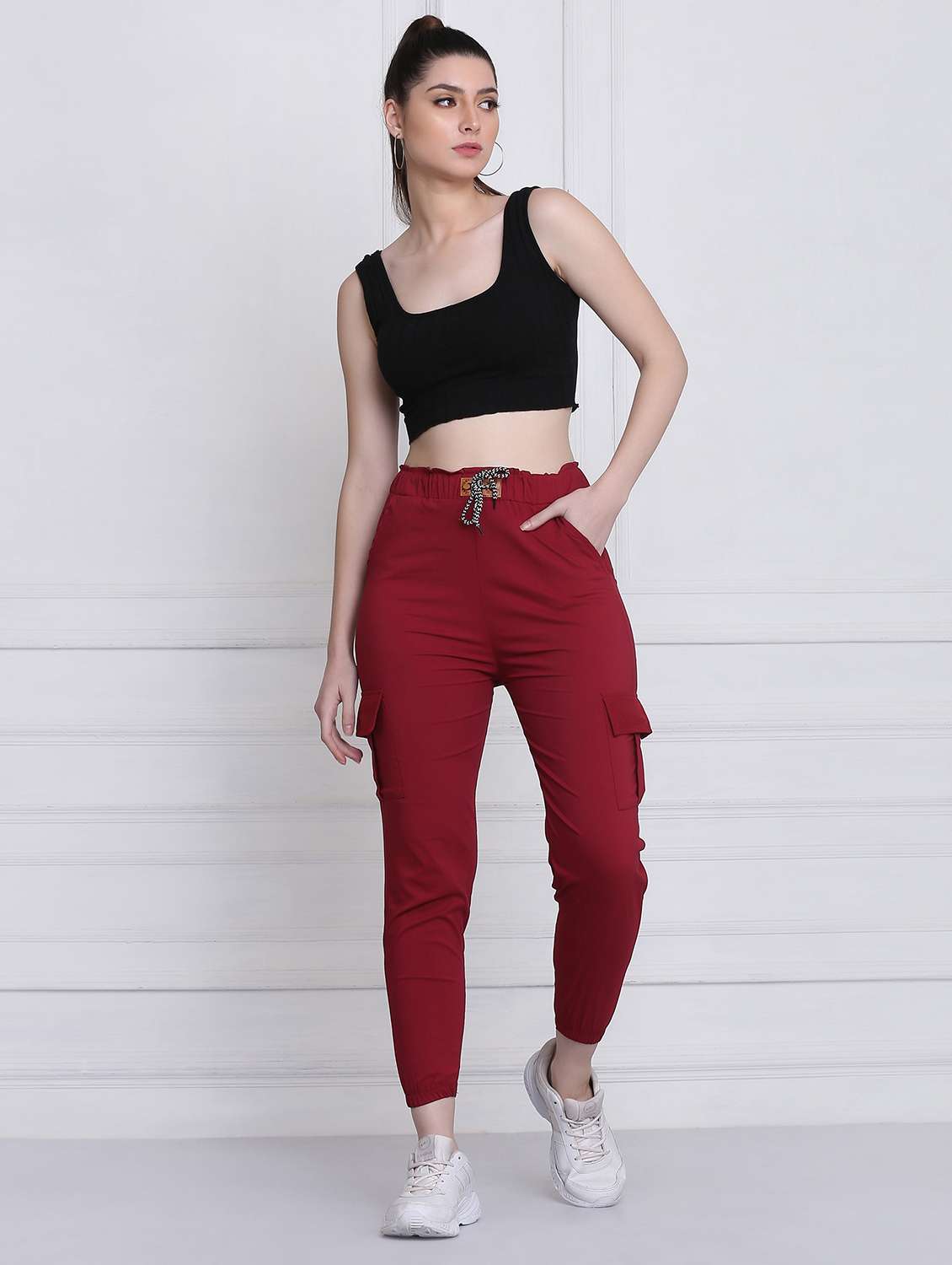 Drawstring Waist Solid Jogger