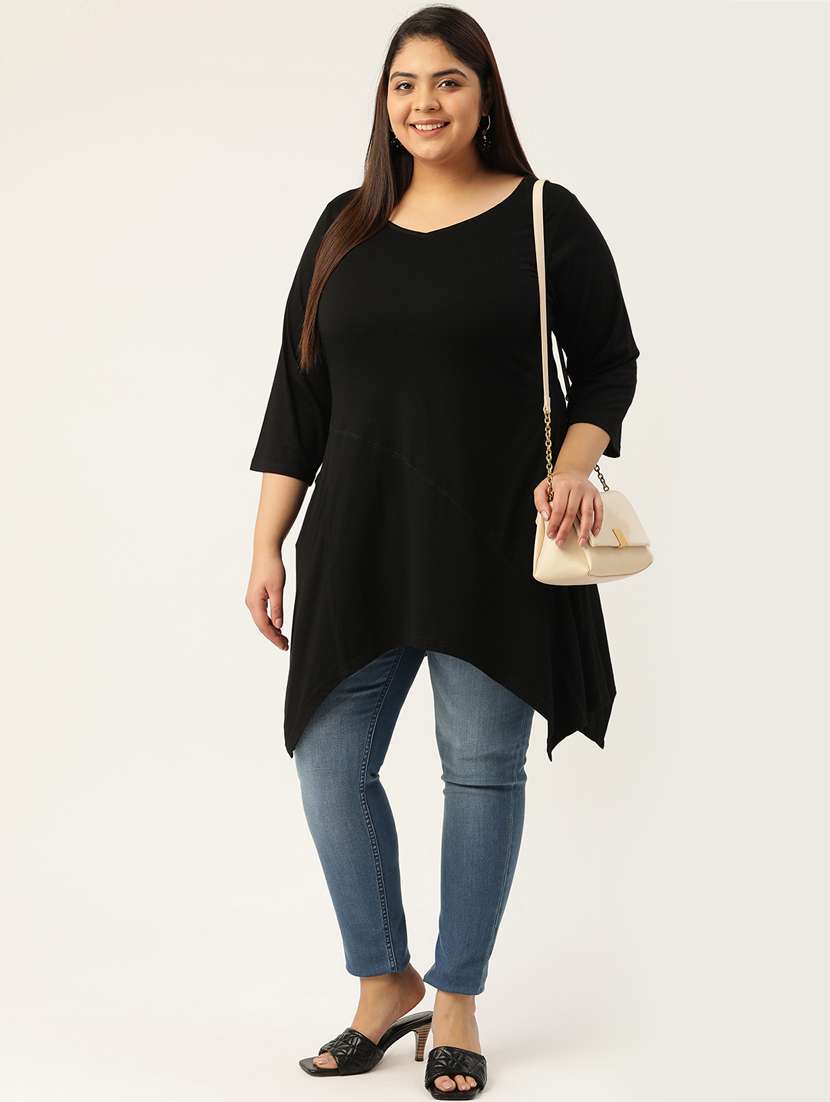 Women's Asymmetric V Neck Top