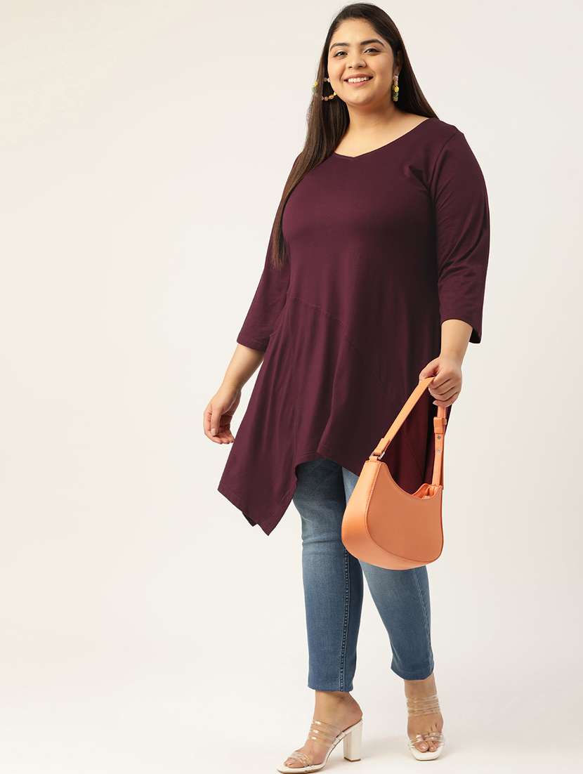 Women's Asymmetric V Neck Top
