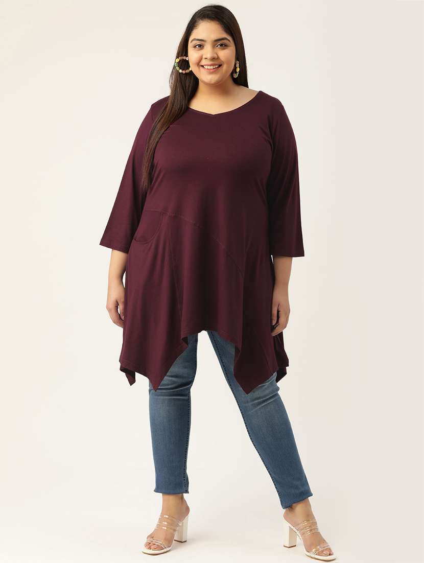 Women's Asymmetric V Neck Top
