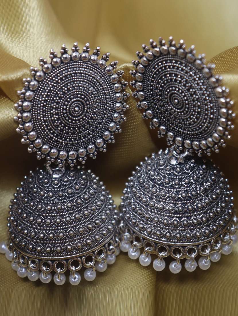 Silver Graceful Delightful Jhumka Earrings