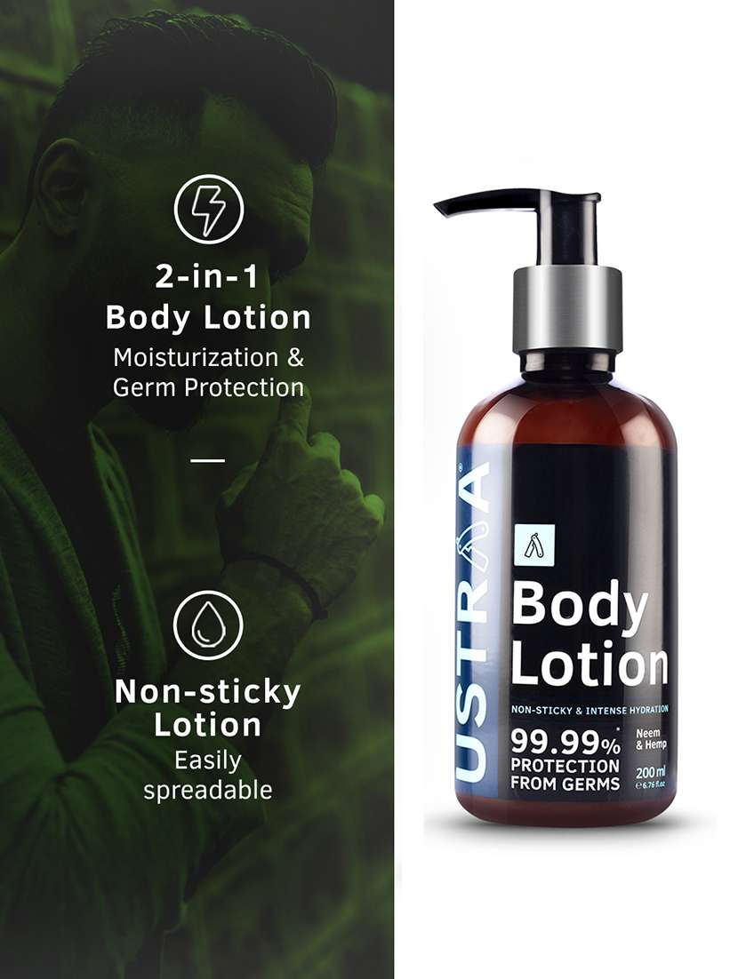 Ustraa Body Lotion Germ Free   200ml & Face Wash   Oily Skin (Checks Acne & Oil Control)   200g