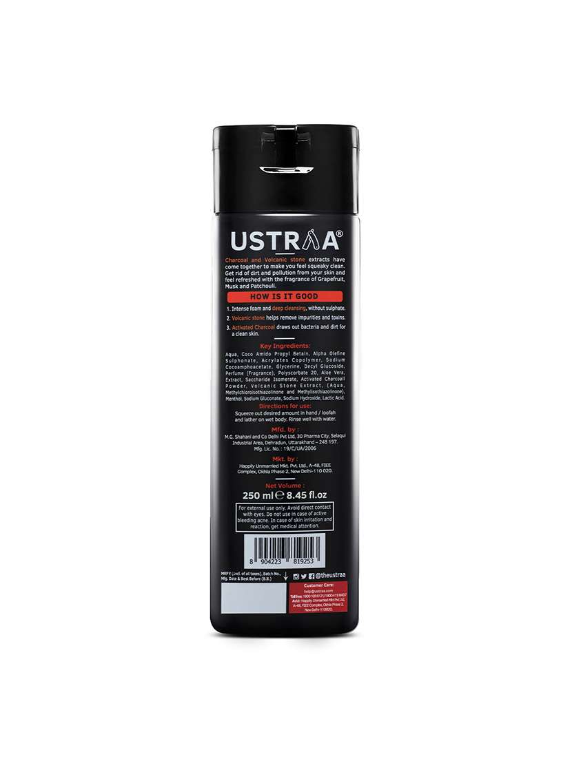 Ustraa Body Lotion Germ Free   200ml & Body Wash   Activated Charcoal   250ml