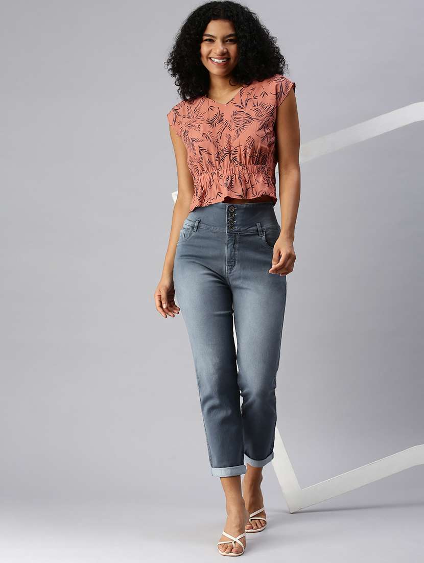 Women's Blouson V Neck Top