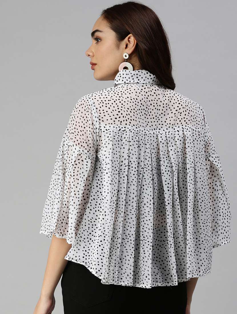 Women's Printed Collared Top