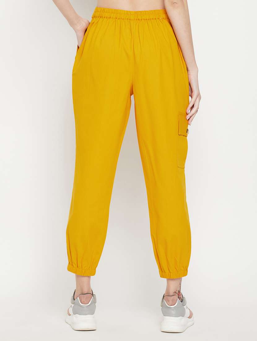 Tie Front Solid Cargos Trouser