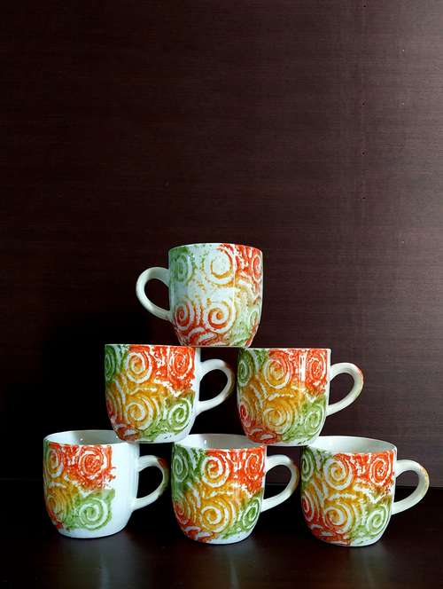 Colors Of Life Series Set Of 6 Cups | Cup Set | Tea Cups | Coffee Cups | Ceramic