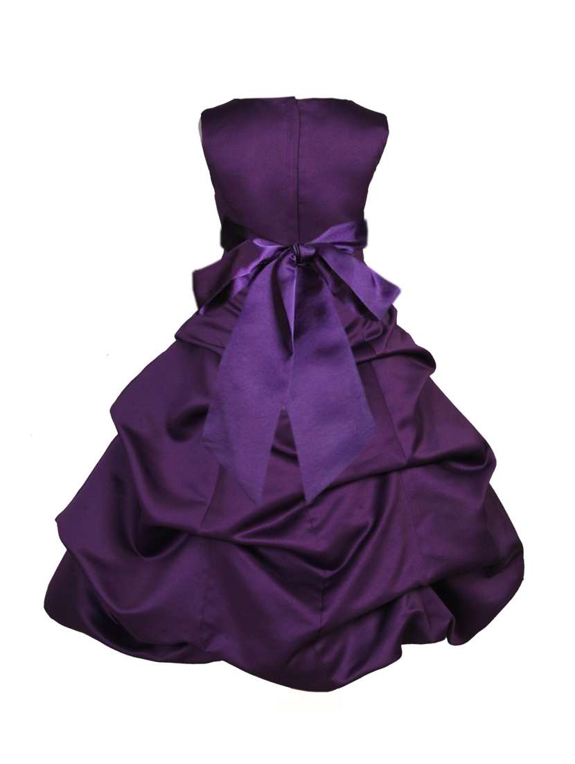 Girls Purple Solid Layered Party Gown