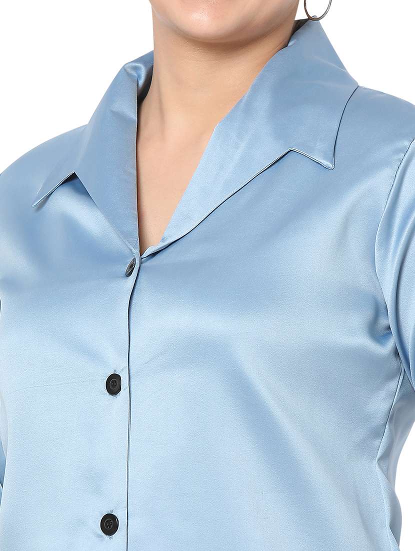 Light Blue Solid Shirt