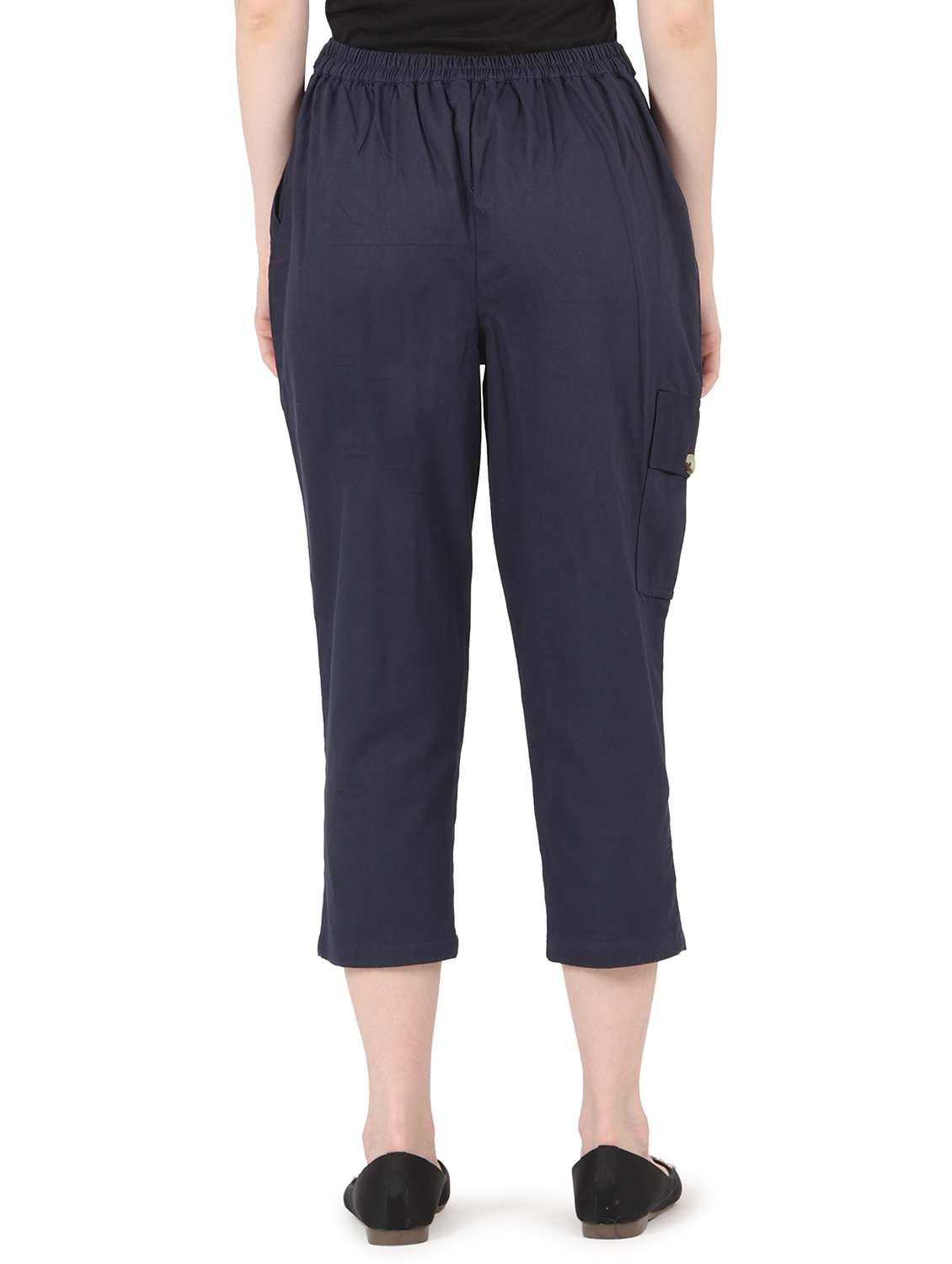 Tie Front Solid Cargo Trouser