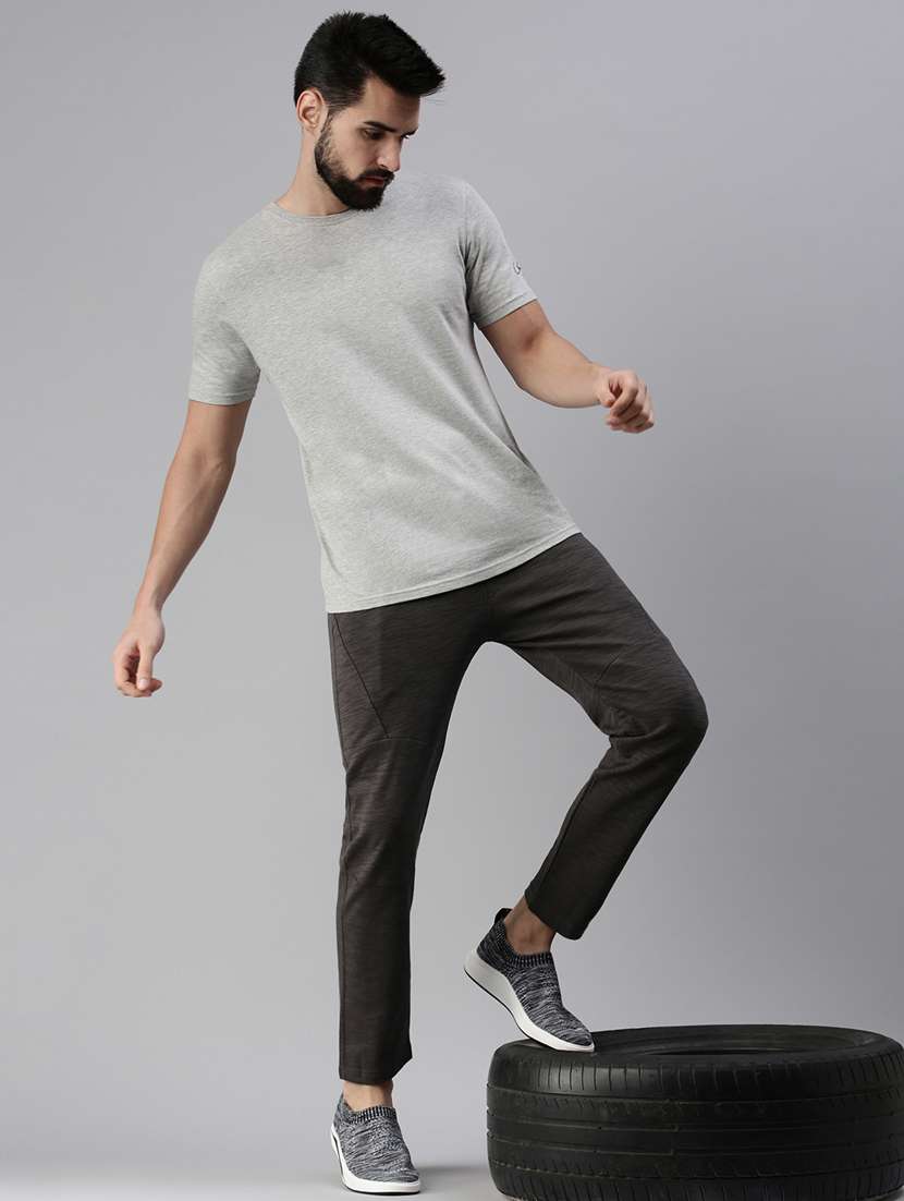 Charcoal Grey Melange Full Length Track Pant