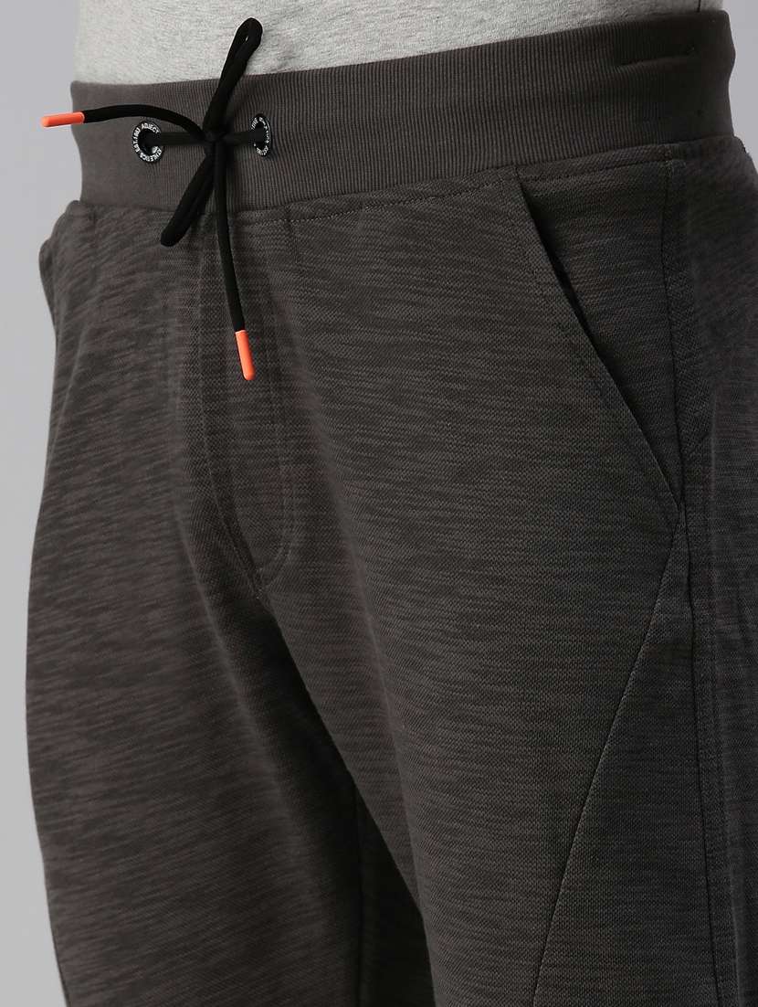 Charcoal Grey Melange Full Length Track Pant