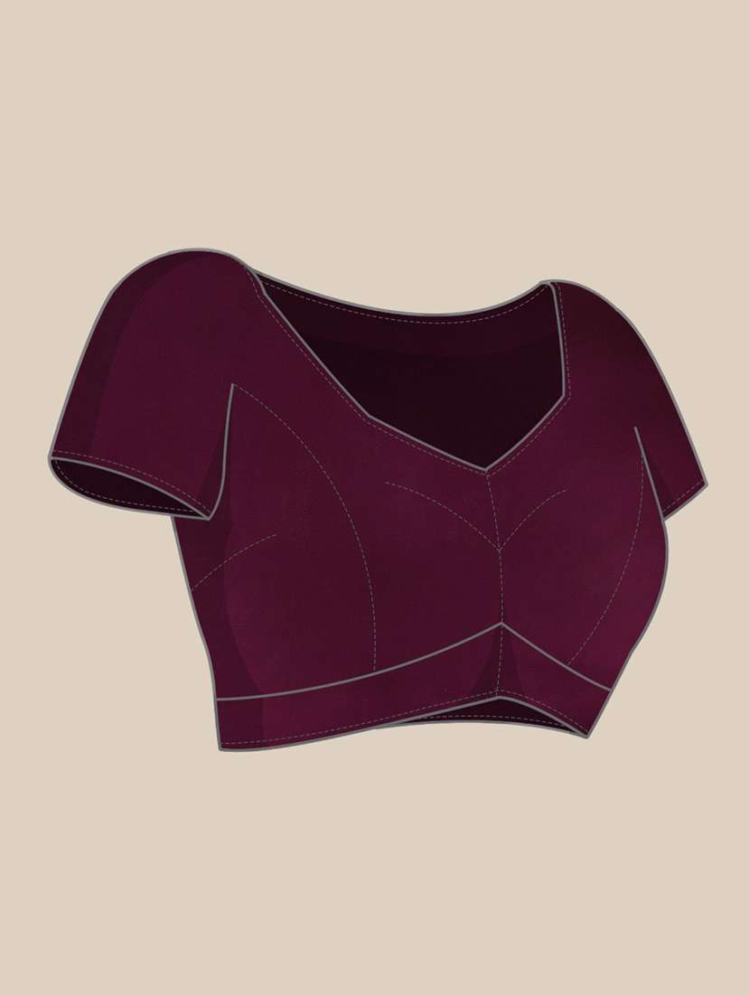 Purple Sequined Saree With Blouse