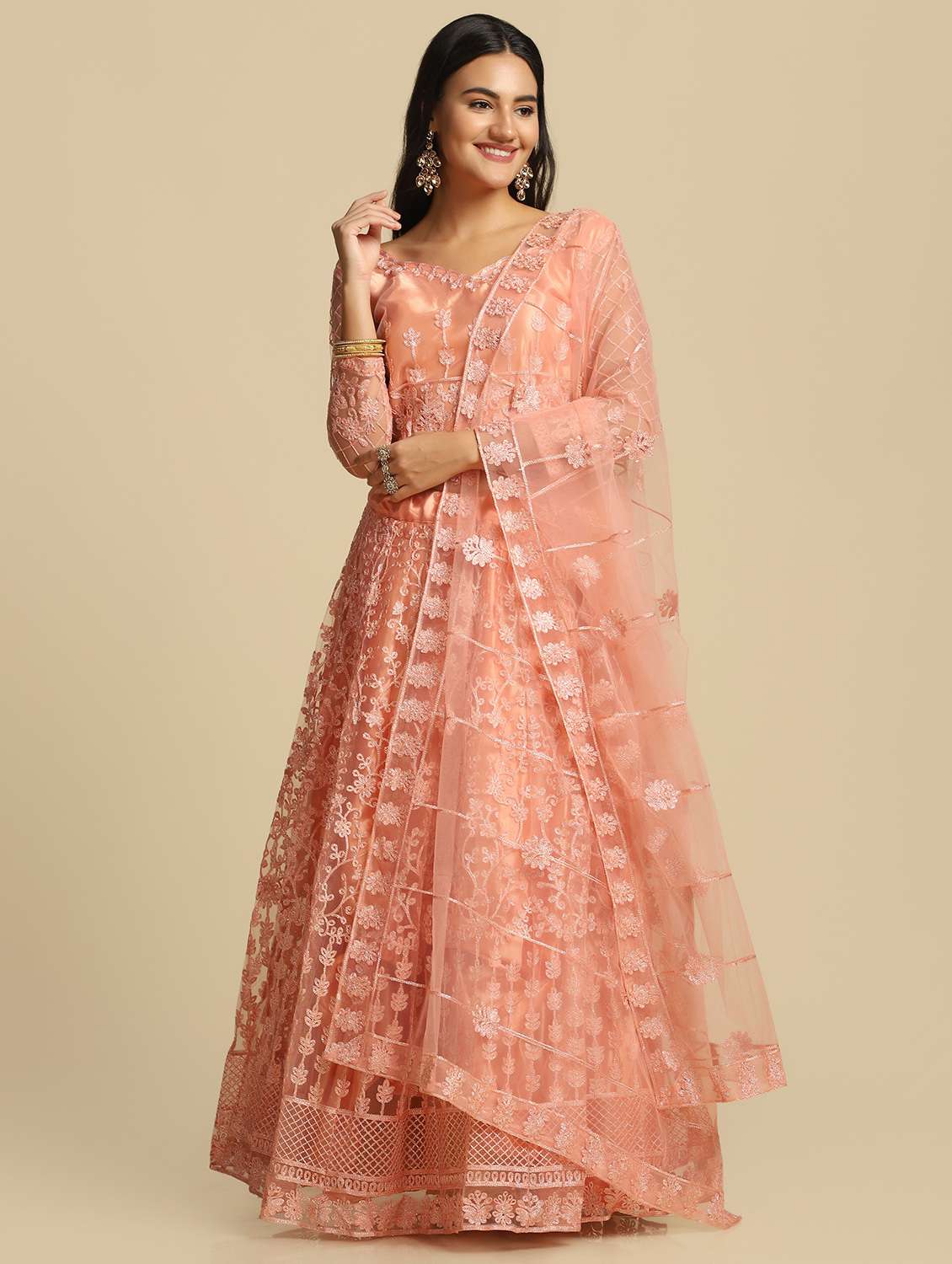 Embroidered Semi Stitched Lehenga Choli With Dupatta