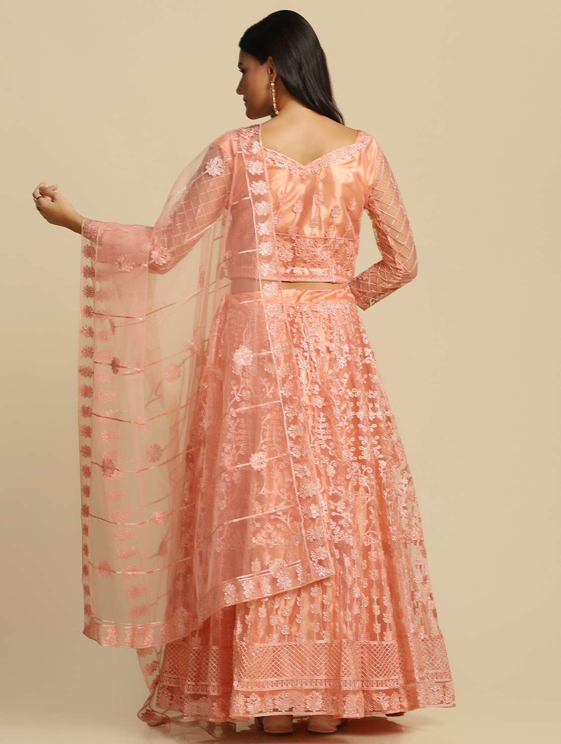Embroidered Semi Stitched Lehenga Choli With Dupatta