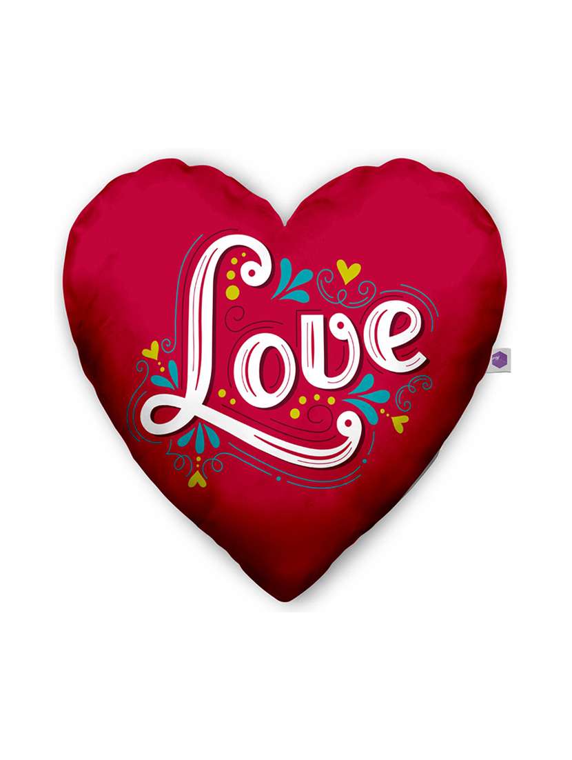Printed Heart Shape Pillow